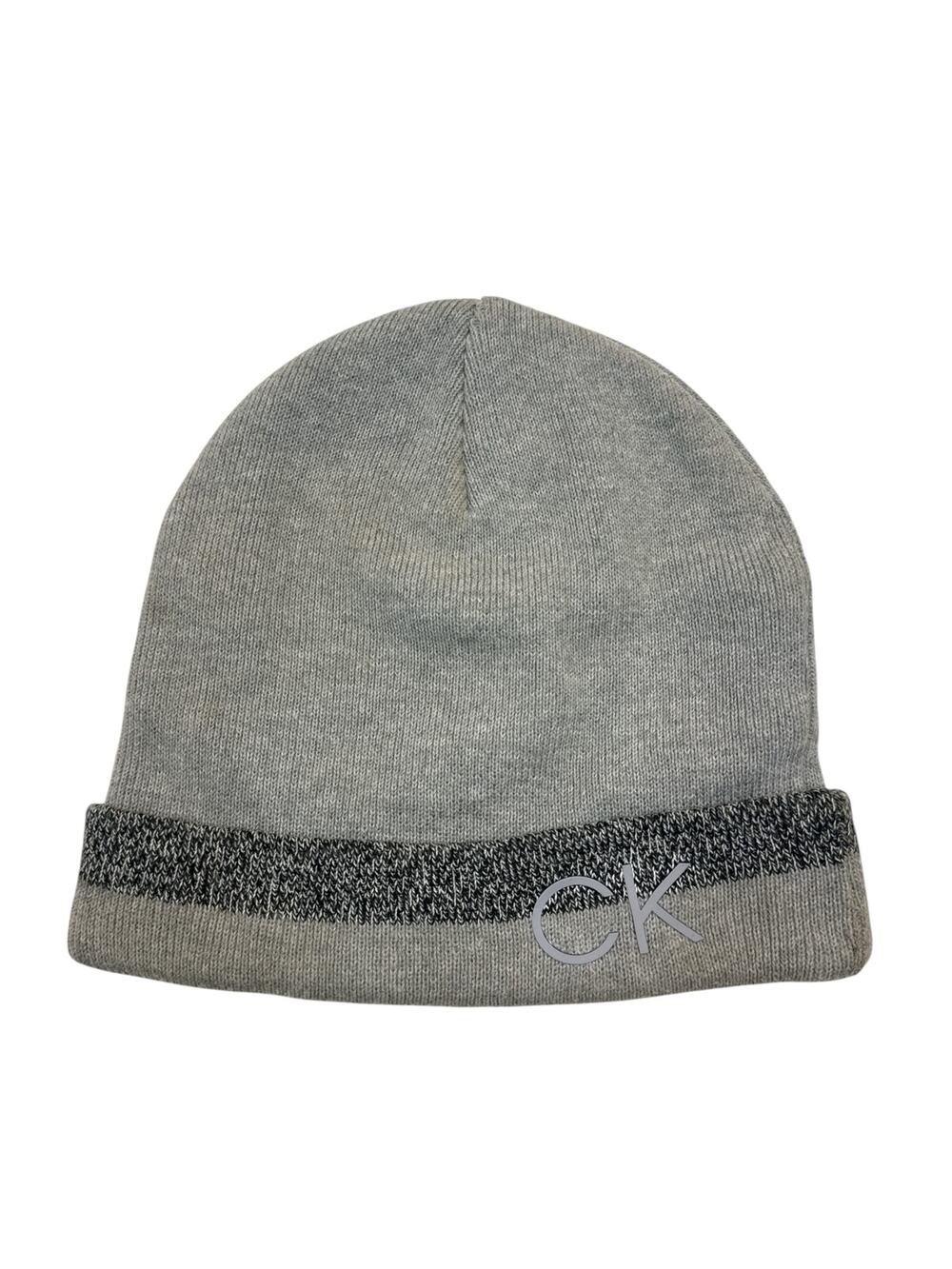 Calvin Klein Men’s Gray Knit Beanie Hat | One Size | Winter Skull Cap